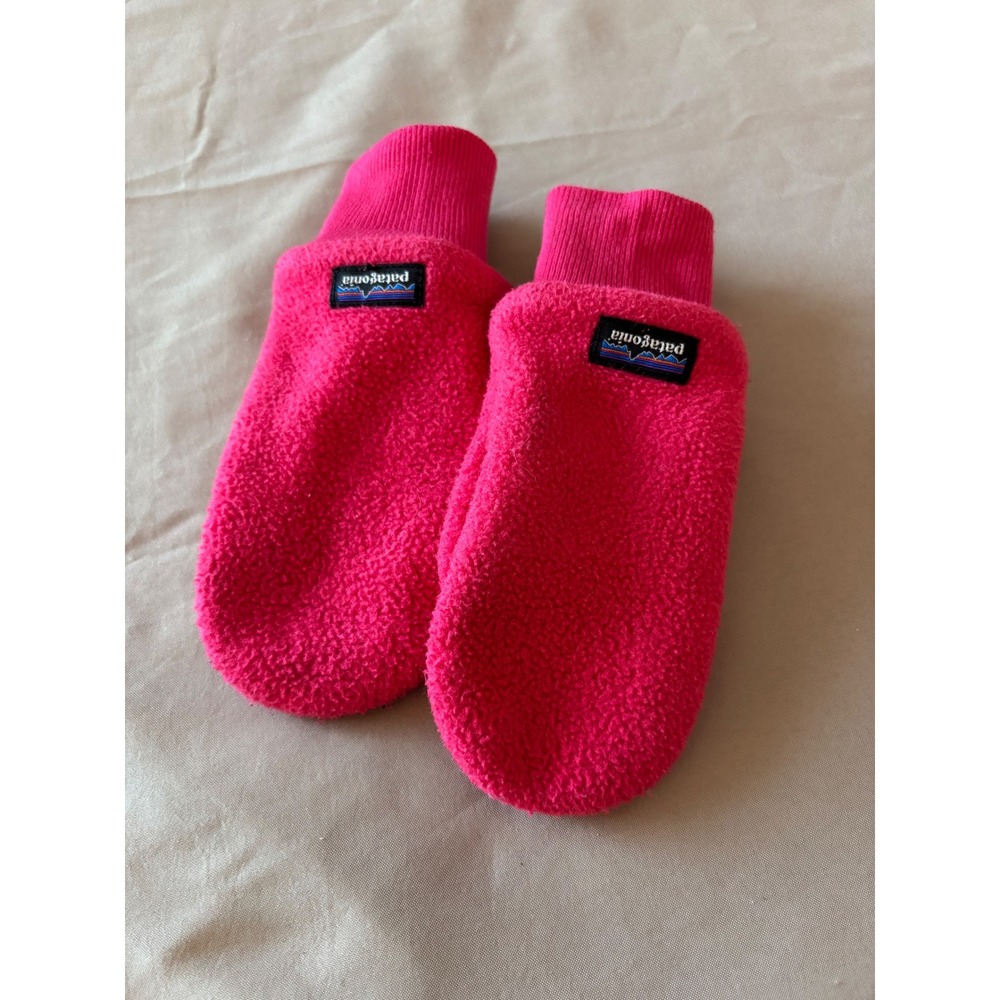 Patagonia Kids Synchilla Fleece Mittens Pink Winter Gloves 18/24 mo